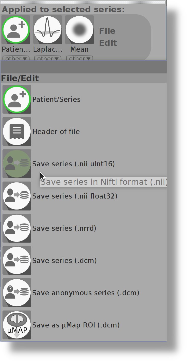 Series File Edit Menu